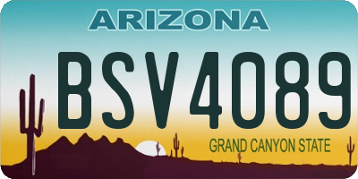 AZ license plate BSV4089