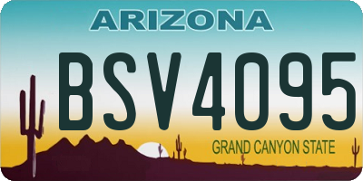AZ license plate BSV4095