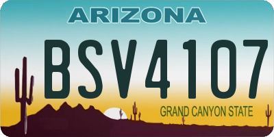 AZ license plate BSV4107