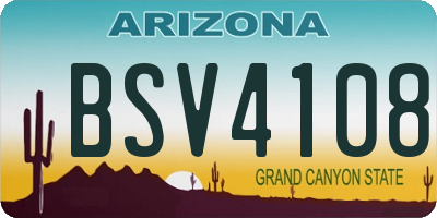 AZ license plate BSV4108