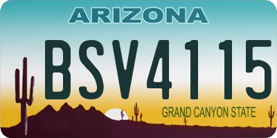 AZ license plate BSV4115