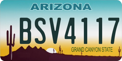 AZ license plate BSV4117