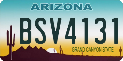 AZ license plate BSV4131
