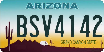 AZ license plate BSV4142