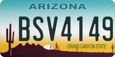 AZ license plate BSV4149