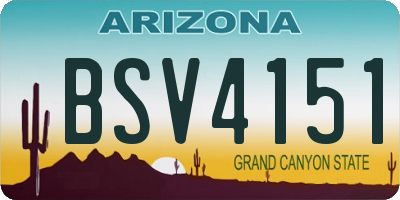 AZ license plate BSV4151