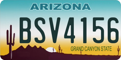 AZ license plate BSV4156