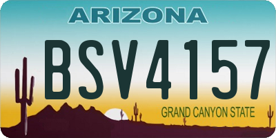 AZ license plate BSV4157