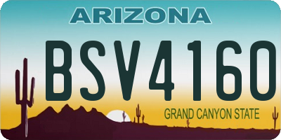AZ license plate BSV4160