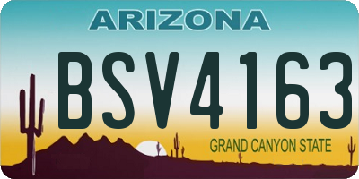 AZ license plate BSV4163