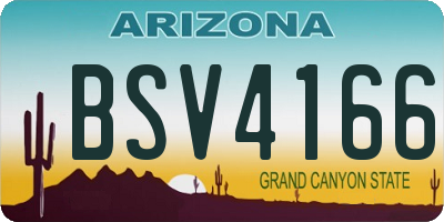 AZ license plate BSV4166