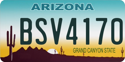 AZ license plate BSV4170