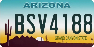 AZ license plate BSV4188