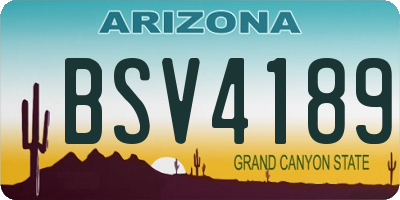 AZ license plate BSV4189