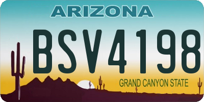 AZ license plate BSV4198