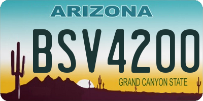 AZ license plate BSV4200