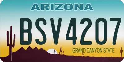 AZ license plate BSV4207