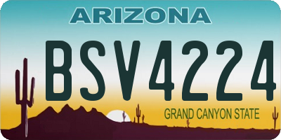 AZ license plate BSV4224