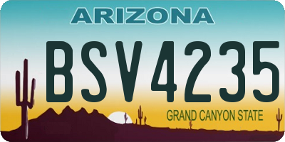 AZ license plate BSV4235