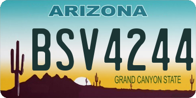 AZ license plate BSV4244