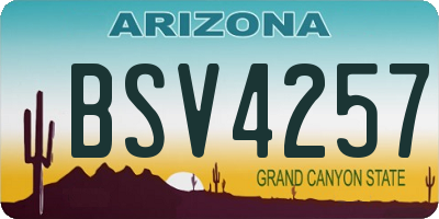 AZ license plate BSV4257