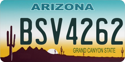 AZ license plate BSV4262