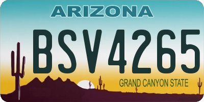 AZ license plate BSV4265