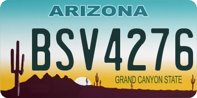 AZ license plate BSV4276