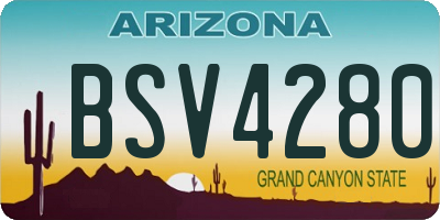 AZ license plate BSV4280