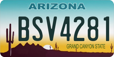 AZ license plate BSV4281