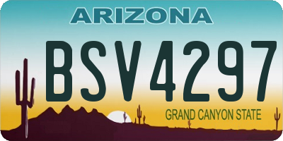 AZ license plate BSV4297