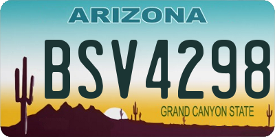 AZ license plate BSV4298