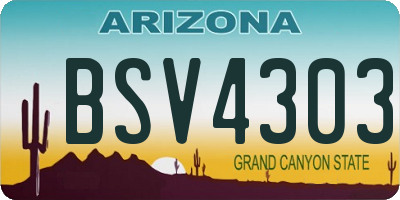 AZ license plate BSV4303