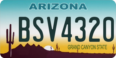AZ license plate BSV4320