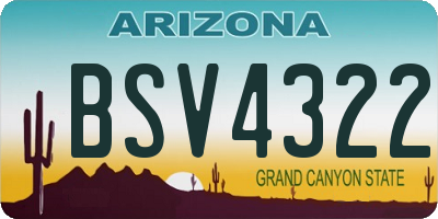 AZ license plate BSV4322