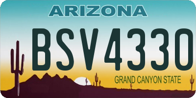 AZ license plate BSV4330