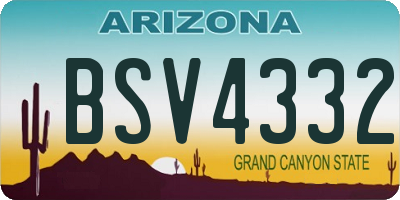 AZ license plate BSV4332