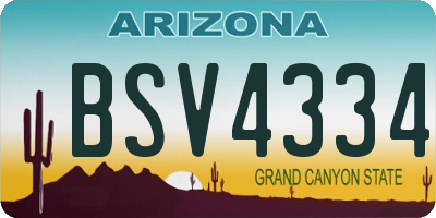 AZ license plate BSV4334