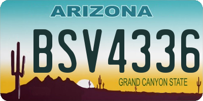 AZ license plate BSV4336