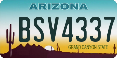AZ license plate BSV4337