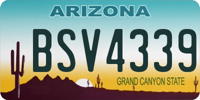 AZ license plate BSV4339