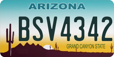 AZ license plate BSV4342