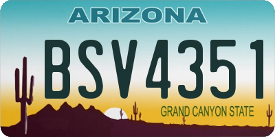 AZ license plate BSV4351