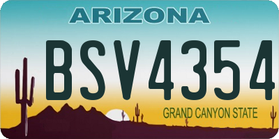 AZ license plate BSV4354