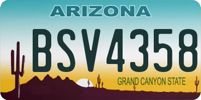 AZ license plate BSV4358
