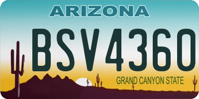 AZ license plate BSV4360