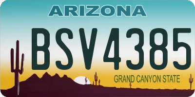 AZ license plate BSV4385