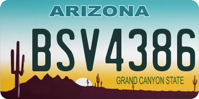 AZ license plate BSV4386