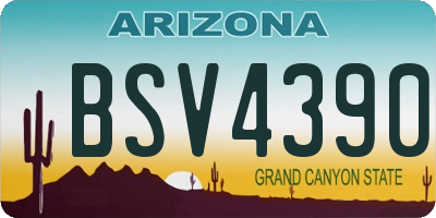 AZ license plate BSV4390