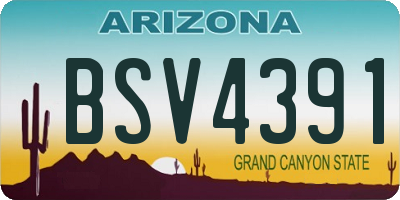 AZ license plate BSV4391